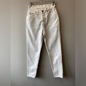 Vtg Levis White Denim Jeans Slim Fit Tapered Leg “Orange Tab”